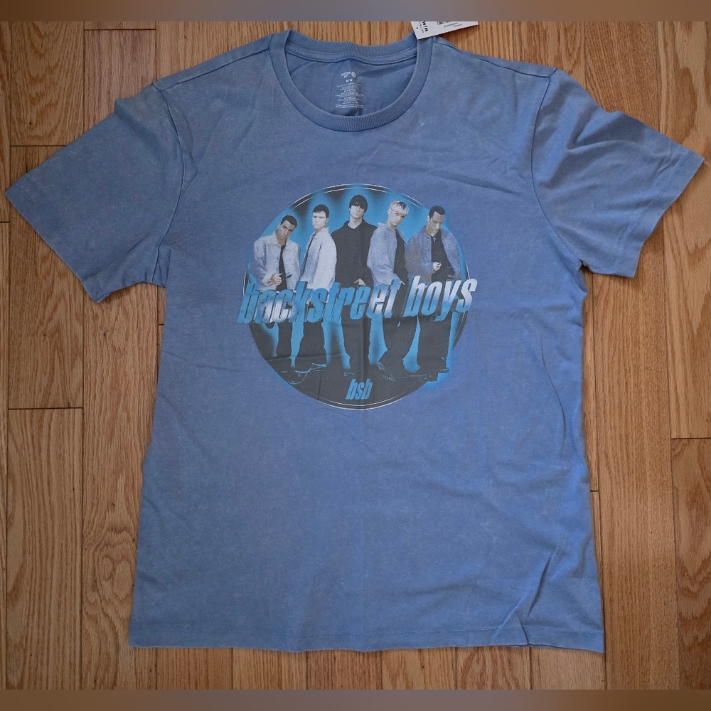 Backstreet Boys Retro Ghapic T-shirt, Medium, Blue